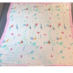 Jay & Ava Premium‎ Baby Muslin Blanket Mermaid Narwhal 100% Cotton 42x42 NEW